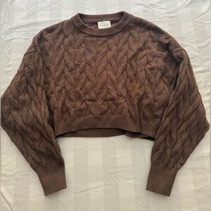 Brown Cable Knit Sweater